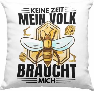 Produktbild von Trendation - Imker Geschenk Deko-Kissen mit Füllung 40x40 Spruch Geschenkidee Bienen Bienenzüchter (Rosa)