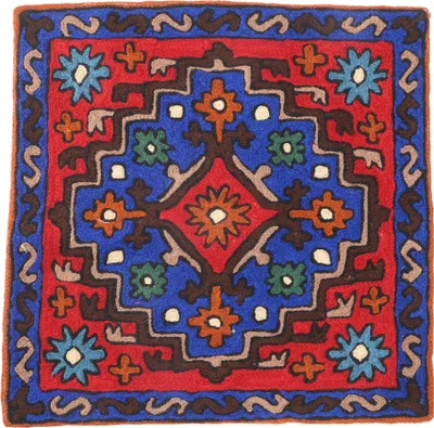 Produktbild von Kelim Kissenhülle `Kaschmir`, Bestickter Kissenbezug, Dekokissen aus Wolle - Muster 11, Rot, Baumwolle,Wolle, 40*40*1 cm, Für Zierkissen, Dekokissen, Sofakissen, Sitzkissen, Orientalisch