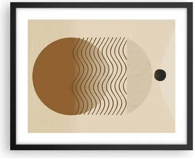 Produktbild von Gerahmtes Poster - Schwarzer Rahmen - Abstraktion Geometrie Minimalismus - 50x40 cm - Wand Bild - Wanddeko - Wandbilder - Kunstposter - Wandposter - Bilderrahmen - Bilder - P2BAA50x40-5043