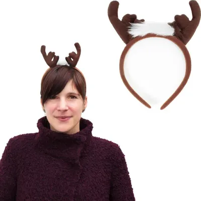 Produktbild von Oblique Unique Haarreifen Rentier Hirsch Elch Geweih Haarreif Weihnachten Fasching Karneval Party