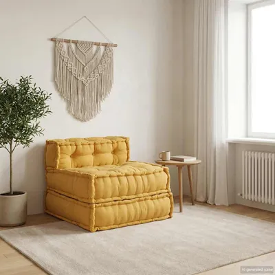 Image de vidaXL Élément de canapé modulaire jaune 70x70x54 cm Tissu