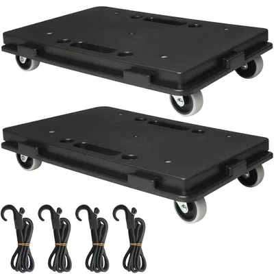 Productafbeelding van Meubeltransporter set van 2 stuks, zwart, met 4 wielen die 360 graden draaien, geschikt voor zware meubels