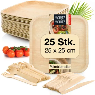 Produktbild von Moritz & Moritz Palmblatt 75tlg Geschirrset Eckig 25x25cm