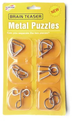 Immagine prodotto di 6 Metall-Knobelspiele zum Zerlegen und Zusammenfalten mit Lösungsanleitung