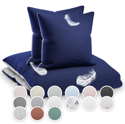 Obrázok produktu pre Sleepwise posteľná bielizeň 240x220, letná posteľná bielizeň 3ks- OEKO-TEX, fantasticky mäkká, priedušná, nekrčivá - sada obliečok na prikrývku z mäkkého mikrovlákna s obliečkami na vankúš 65x65cm, Modrá/Sivá