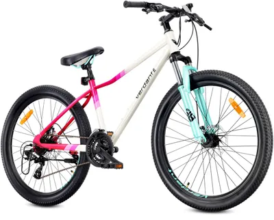 Produktbild von 26-Zoll-Mountainbike, Shimano 21-Gang-Scheibenbremse, Verdant Calix-Ständer, weiß, rosa, mintfarben