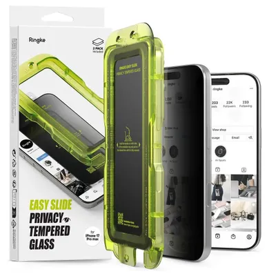 Zdjęcie produktu dla Szkło Prywatyzujące Ringke Easy Slide 2-Pack Na Iphone 17 Pro Max