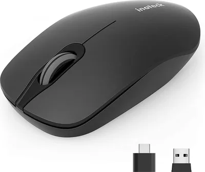 Produktbild von Inateck kabellose Maus, 2.4 GHz Silent Funkmaus mit USB A und Type C Empfänger Drahtlose Maus, 1500 DPI, für Notebook, PC, Laptop, Computer, MacBook