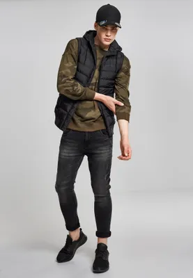 Obrázek produktu pro Pánská vesta Urban Classics Small Bubble Hooded Vest blk/blk - S