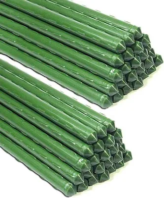 Produktbild von 50 Stangen 11 mm Pflanzstöcke - stabile Pflanzstütze 120 cm lang mit Kunststoffpflanzstabilisator - Pflanzhalter für Kletterhilfe und Zimmerpflanzen - Blumenhalter