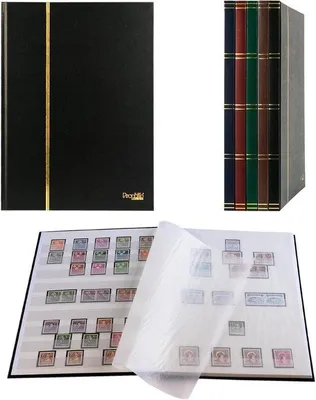 Produktbild von Briefmarkenalbum mit 16 weißen Seiten und Leinen-Scharnieren