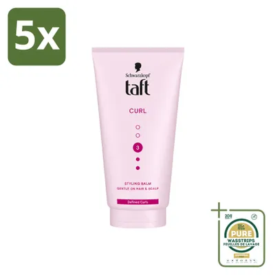 Imagen del producto de 5 unidades de Taft Styling Balm para rizos, para definir los rizos, 150 ml, pack ahorro