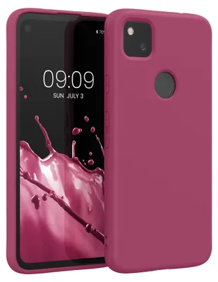 Produktbild von kwmobile Hülle kompatibel mit Google Pixel 4a Hülle - gummierte TPU Silikon Handyhülle - Schutzhülle für kabelloses Laden - Case in Himbeer Pink