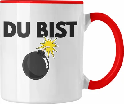 Produktbild von Trendation - Du Bist Bombe Lustige Tasse mit Spruch Geschenk Kollege Kollegin Bester Freund Freundin Sarkastischer Spruch (Rot)