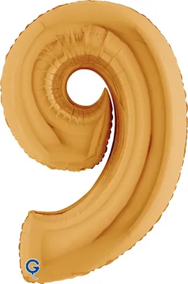 Produktbild von Riesenzahl Folienballon 40"/102cm | Gold Zahl: 9