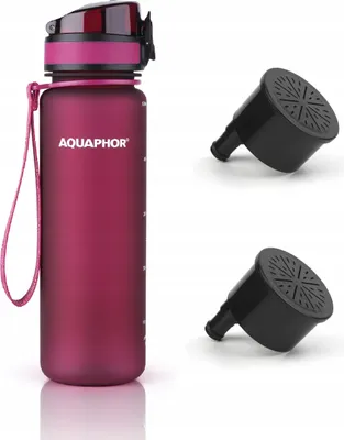 Produktbild von Aquaphor City Filterflasche 0,5L Bordeaux mit 2 Filtern