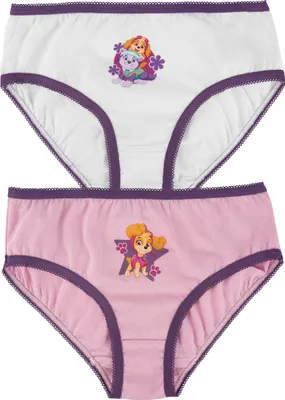 Produktbild von Paw Patrol Unterhose für Mädchen Kinder Panty Slip Unterwäsche Rosa/Weiß (2er Pack) 110-116