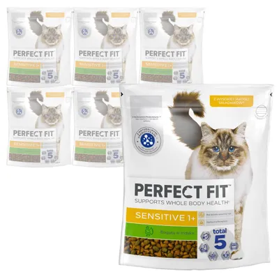 Zdjęcie produktu dla Perfect Fit Sensitive 1+ z Indykiem 6x750g Sucha Karma Dla Kotów z Wrażliwym Układem Pokarmowym