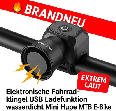 Produktbild von Elektronische Fahrradklingel USB Ladefunktion wasserdicht Mini Hupe MTB E-Bike
