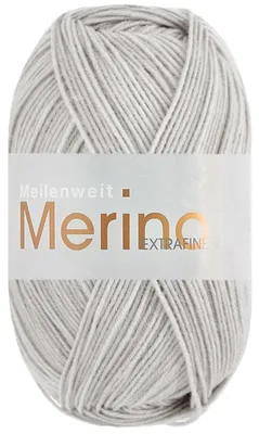 Produktbild von Lana Grossa MEILENWEIT 100 g MERINO EXTRAFINE weiche 4-fach Merino-Sockenwolle 420 m Farbe 2464 - Hellgrau