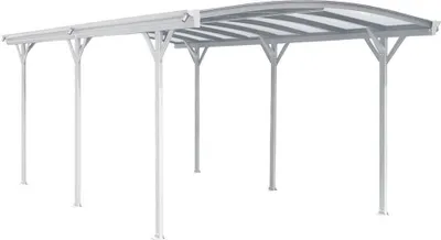 Produktbild von HOME DELUXE - Design Carport - FALO, Weiß - Maße: 505 x 300 x 226 / 240 cm - inkl. Montagematerial I Autoüberdachung Garage Unterstand