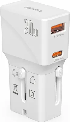 Immagine prodotto di Adattatore da viaggio universale tascabile 4Smarts Nomad 20W - Bianco