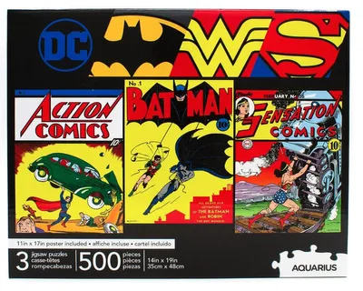 Produktbild von Dc Comics Set Aus 3 Puzzles 500 Stücke Mehrfarbig  Kinder Mehrfarbig One Size