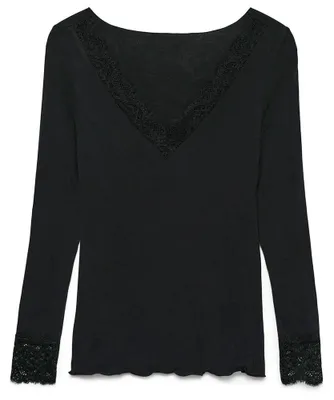 Immagine prodotto di Vero Moda Skye Maglietta a maniche lunghe con scollo a V Nero S Donna Nero S