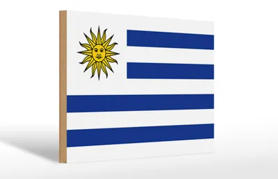 Produktbild von Holzschild Flagge Uruguays 30x20cm Flag of Uruguay