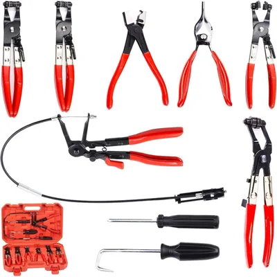 Productafbeelding van Slangklemmen, slangklemringen, Bowdenkabelset, kleur rood