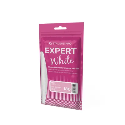 Zdjęcie produktu dla Staleks - Zestaw wymiennych nasadek do pilników półksiężyc EXPERT 42 180 grit (50 szt.) Biały