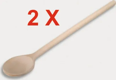 Produktbild von 2 Stück = Kochlöffel, runde Form aus Holz 30 cm