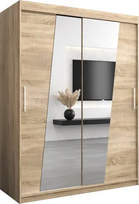 Produktbild von Kleiderschrank, Schiebetürenschrank Schlafzimmer, Schrank mit Spiegel RHOMB 150 cm