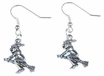 Produktbild von Hexe Ohrringe Miniblings Halloween Hexenbesen Besen silber