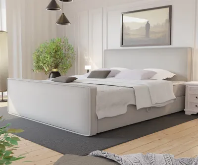 Produktbild von Boxspringbett Schlafzimmerbett CELES 180x200cm Stoff Brooklyn Pearl