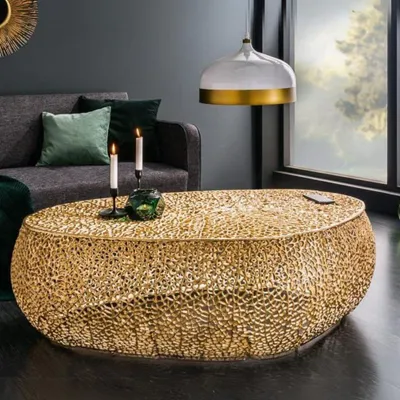 Produktbild von Extravaganter Couchtisch RIXOS ca.120cm Metall gold Handarbeit