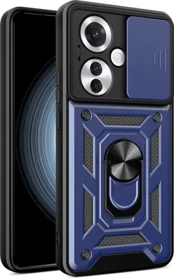 Produktbild von Hülle für Oppo Reno11 F Magnetische Ring Ständer Halter Dia Kameraschutz TPU Bumper Silikon Schutzhülle Blau