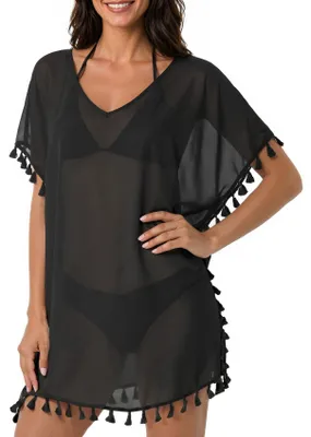 Productafbeelding van Chalier Strandjurk dames, strandponcho, strandtuniek, bikini-cover-up, zomer