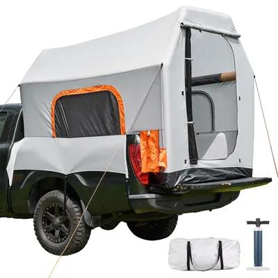Zdjęcie produktu dla Namiot kempingowy nadmuchiwany do samochodu pickup – namiot na skrzynię ładunkową – wymiary: 219 x 165 x 183 cm – wodoodporny (powłokapoliuretan 2000 mm) – siatkowe okna zapewniające wentylację – z pompą powietrzną