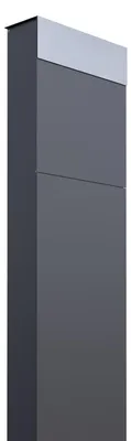 Produktbild von Standbriefkasten The Box in Anthrazit mit Edelstahlklappe