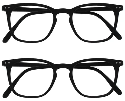 Produktbild von Lesebrille 2er Pack OPULIZE RR64-1 +1.50 Groß Quadrat Schwarz Kratzfest