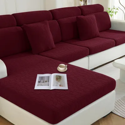 Immagine prodotto di Copertura per cuscino da seduta, elasticizzata, antiscivolo, lavabile. Grande, colore borgogna, per un posto