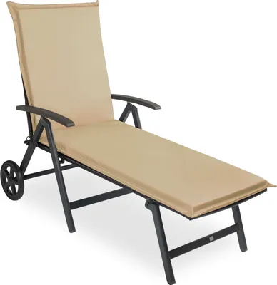 Produktbild von sunnypillow 1 Stück Liegenauflage 190 x 60  Auflage Polster für Gartenmöbel extra dick 9cm waschbar wasserdicht  Polsterauflagen für Gartenliege Sonnenliege Liegestuhl Kissen  Beige