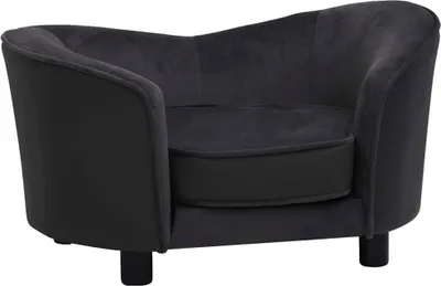 Obrázek produktu pro vidaXL Pohovka pro psy černá 69x49x40 cm Plyš a umělá kůže
