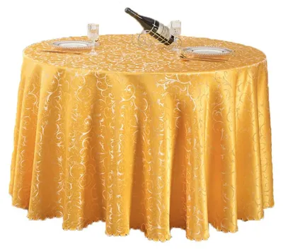 Rundes Jacquard-Tischset, 380 cm, Polyester, waschbar, dekorativ