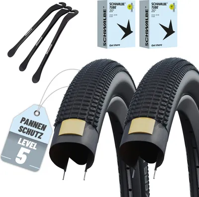 Produktbild von 2er Set Schwalbe Fahrradreifen Billy Bonkers Schwarz Faltreifen 50-406 20x2,00 + AV + Reifenheber
