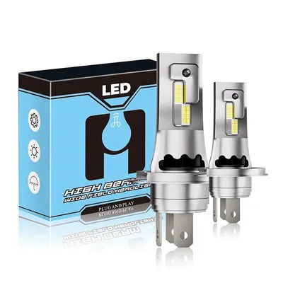 Produktbild von 2 Stück H4-LED-Glühbirne, 6000 K Weiß, kein Adapter erforderlich, universelles Scheinwerferlampen-Ersatzzubehör für Motorrad kfz