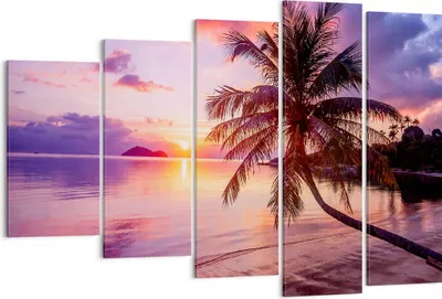Produktbild von Bild auf Leinwand - Leinwandbild - Strand Meer Palme - 150x100cm - Wand Bild - Wanddeko - Leinwanddruck - Bilder - Kunstdruck - Wanddekoration - Leinwand bilder - Wandkunst - EG150x100-3912