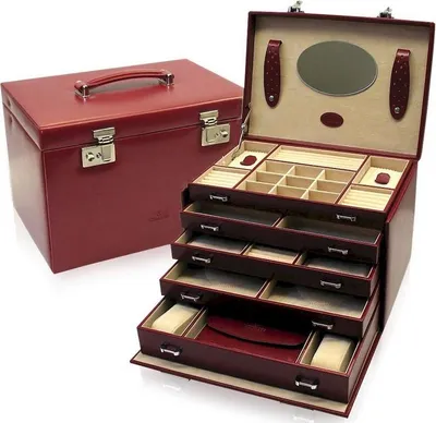 Produktbild von WINDROSE Schmuckschatulle Merino Jewelry Box Big Red weinrot