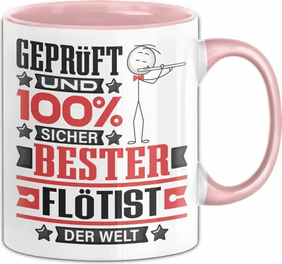 Produktbild von Flötist Geschenk Lustiger Spruch für Flötist Geschenkidee Bester Flötist Der Welt (Rosa)
